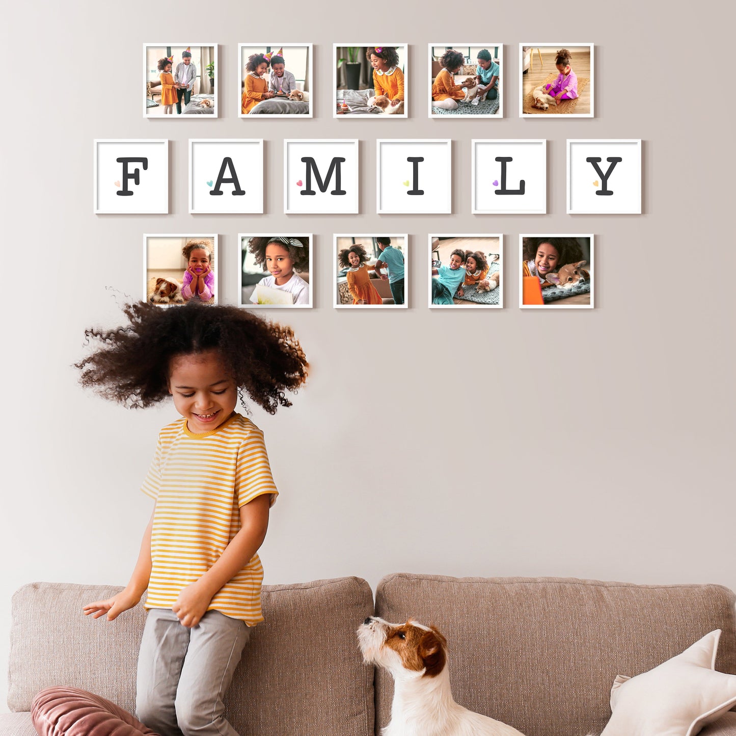 "My Family" - Restickable Custom Framed Photo Art Set