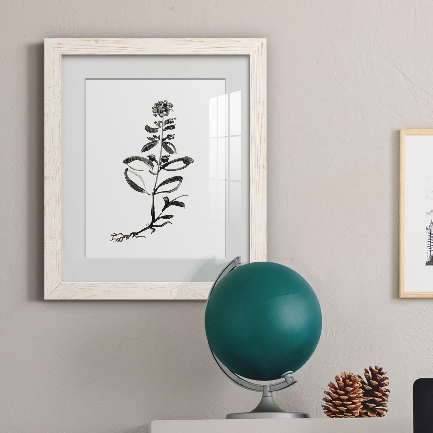 Inky Botanical III - Barnwood Framed Art Print