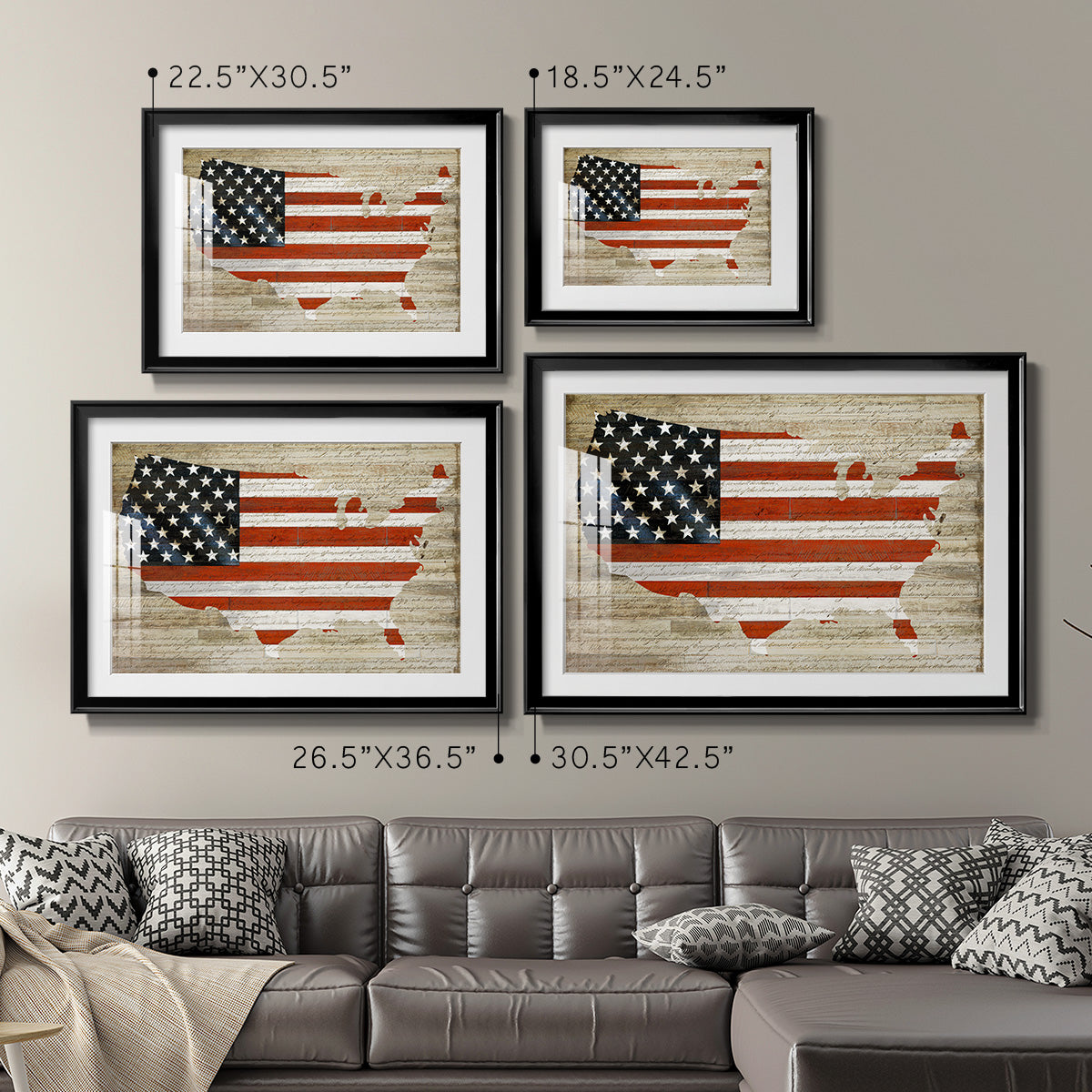 American Flag - Modern Framed Art Print