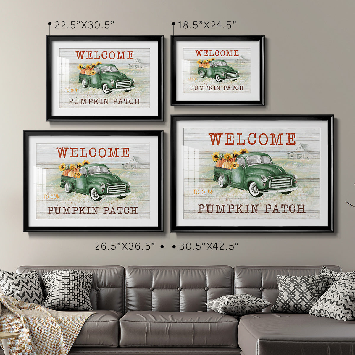 Pumpkin Patch - Modern Framed Art Print