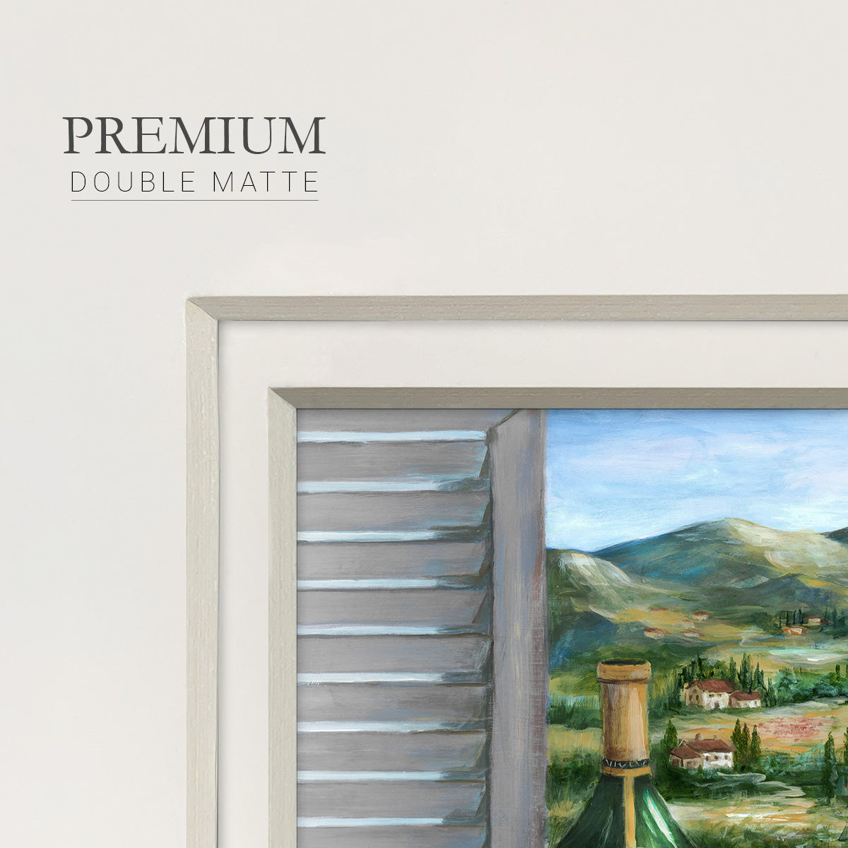 Tuscan White and Poppies - Double Matboard Framed Print