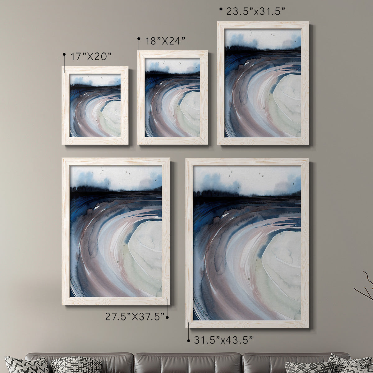 Geode Valley I - Barnwood Framed Canvas Set