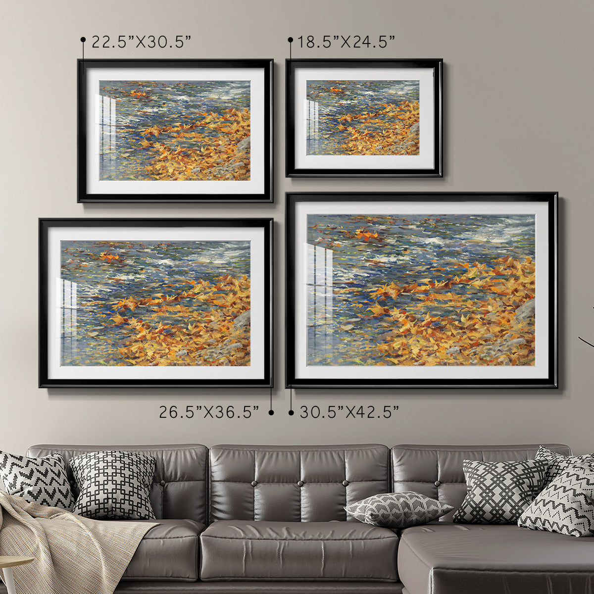 Autumn Creek - Modern Framed Art Print