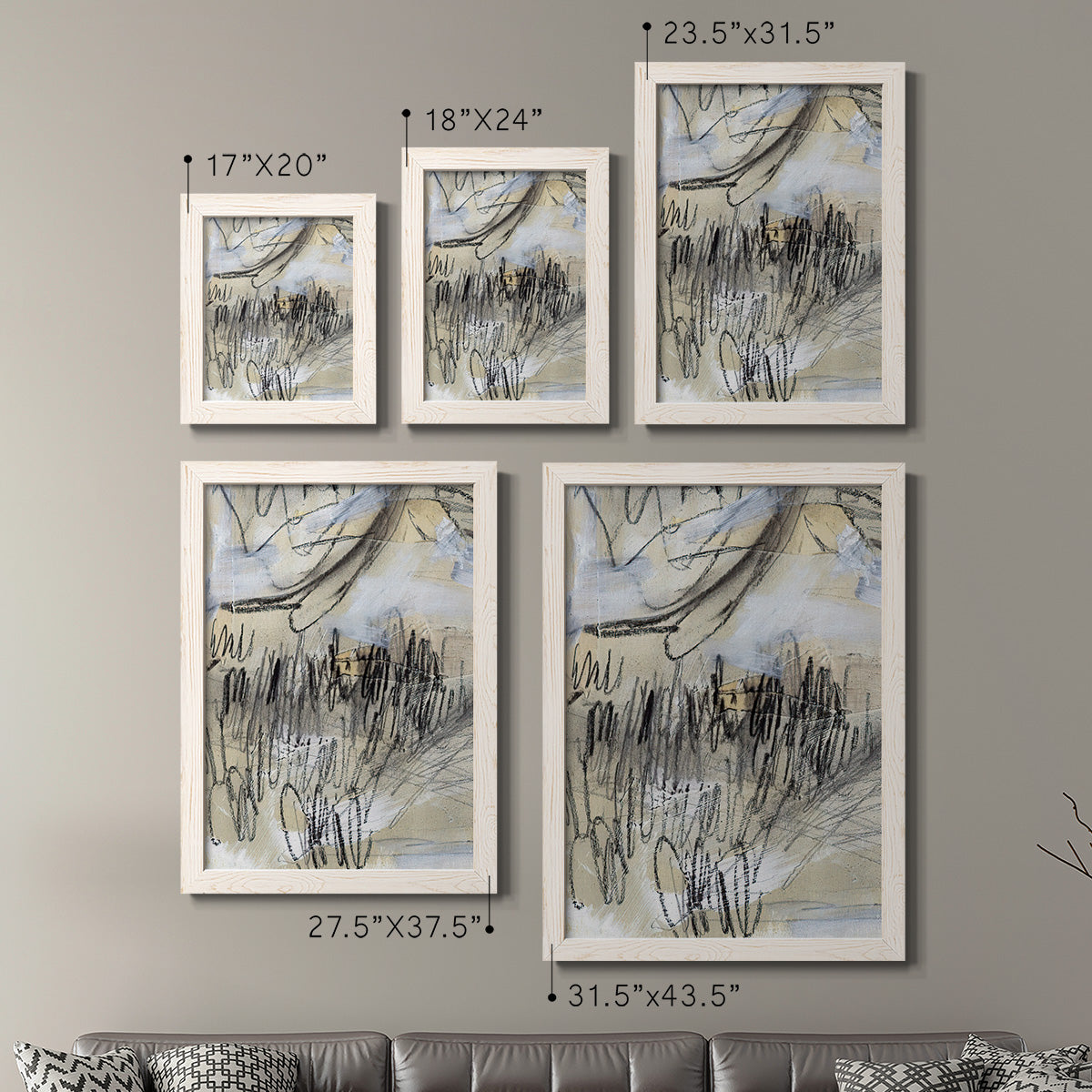 Masked Notes III - Barnwood Framed Canvas Set