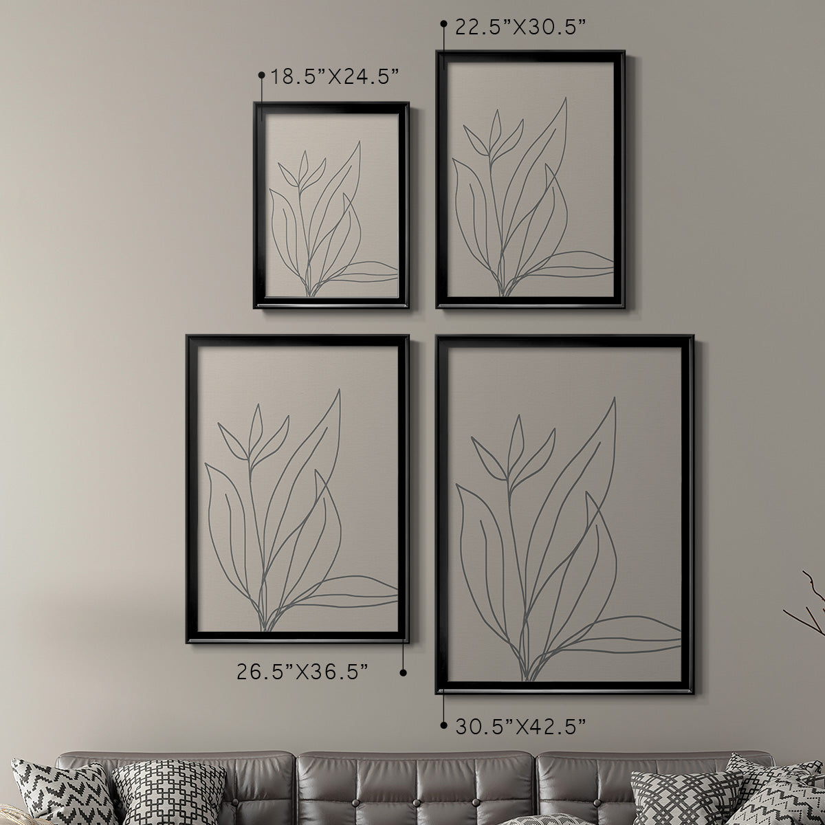 Neutral Lines I - Modern Framed Canvas Print