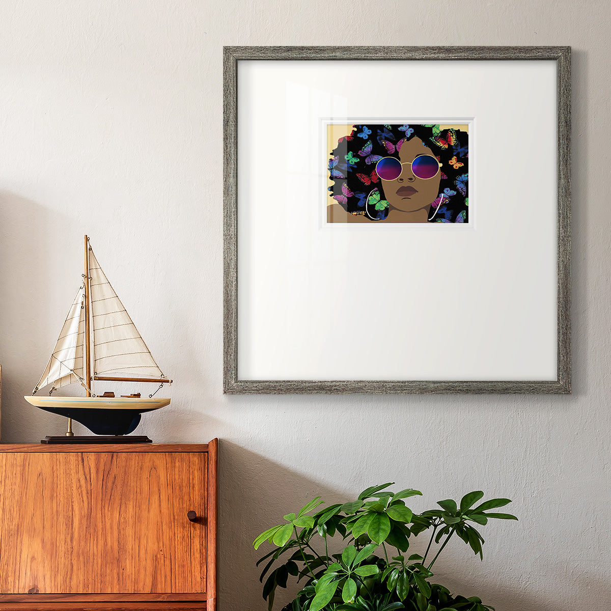 Butterfly Diva I - Double Matboard Framed Print