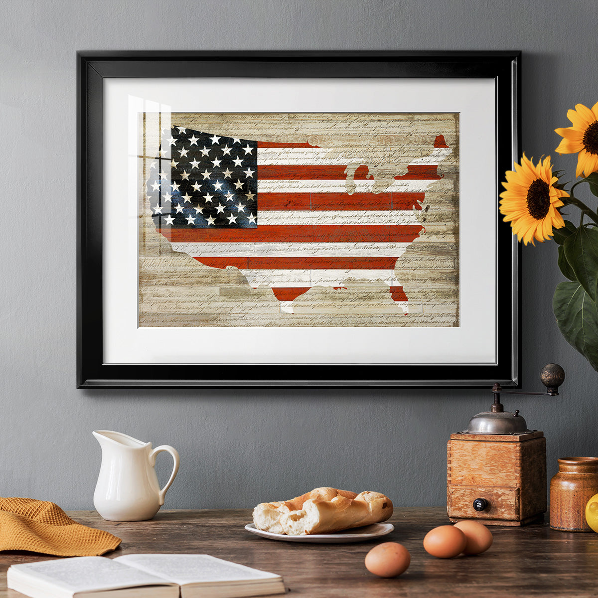 American Flag - Modern Framed Art Print