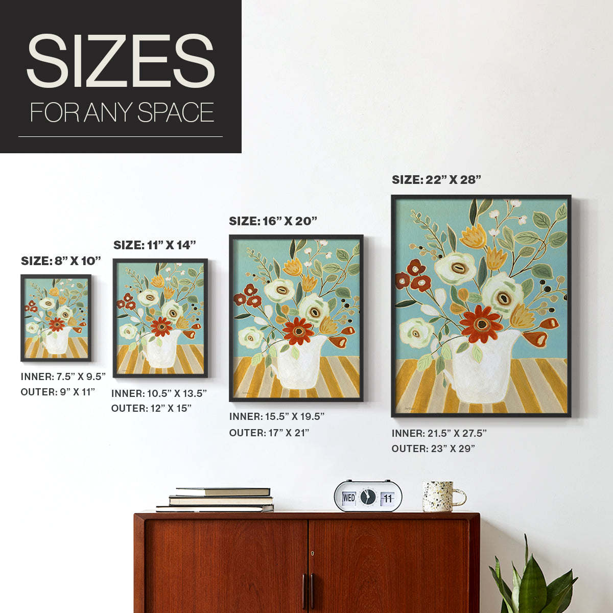 Joyful Blossoms I - Restickable Framed Art Print