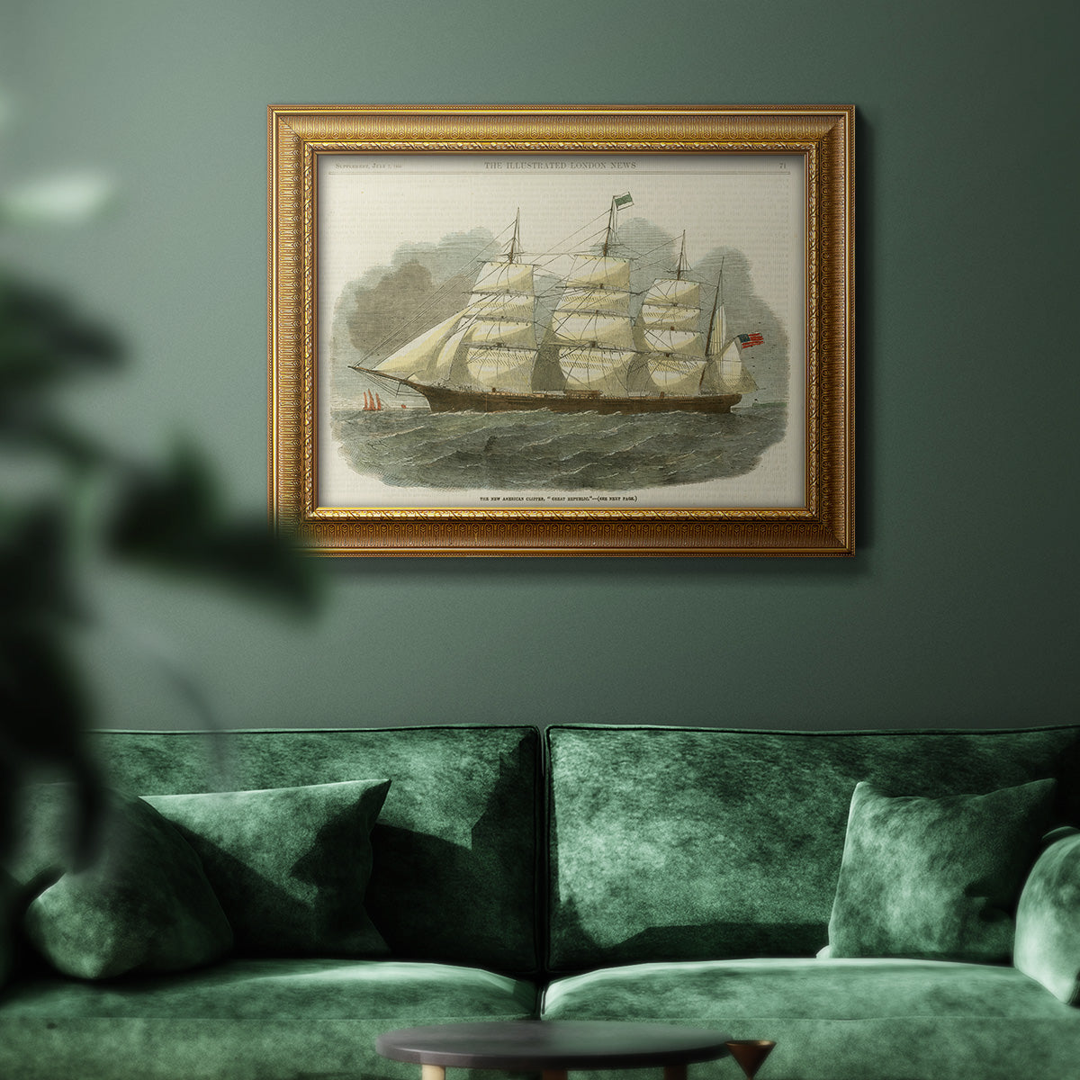 Antique Clipper Ship IV - Ornate Framed Canvas Print