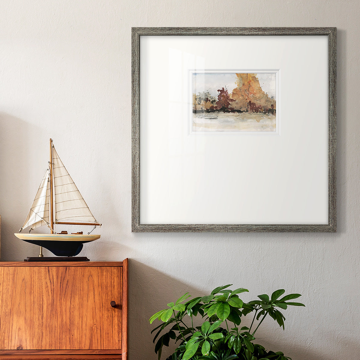 The Autumn View II - Double Matboard Framed Print