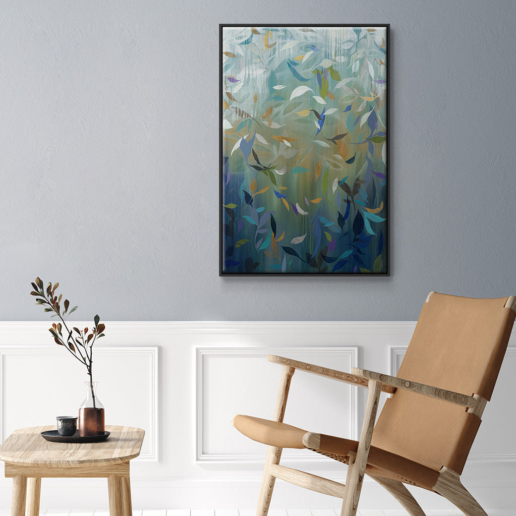 Falling Leaves - Floater Framed Canvas Print