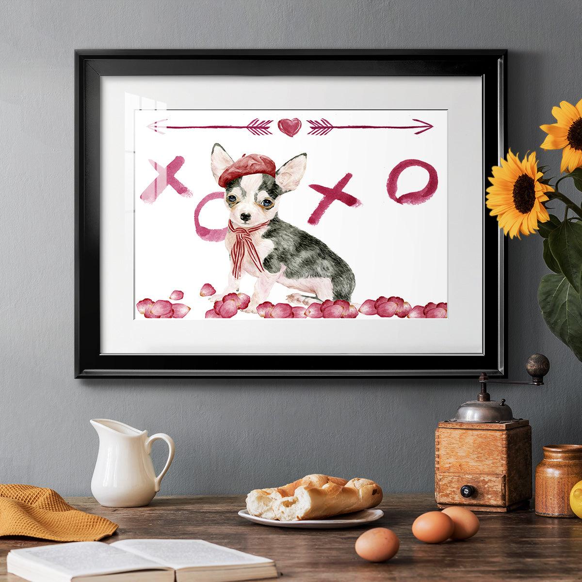 Puppy Valentine Collection A - Modern Framed Art Print