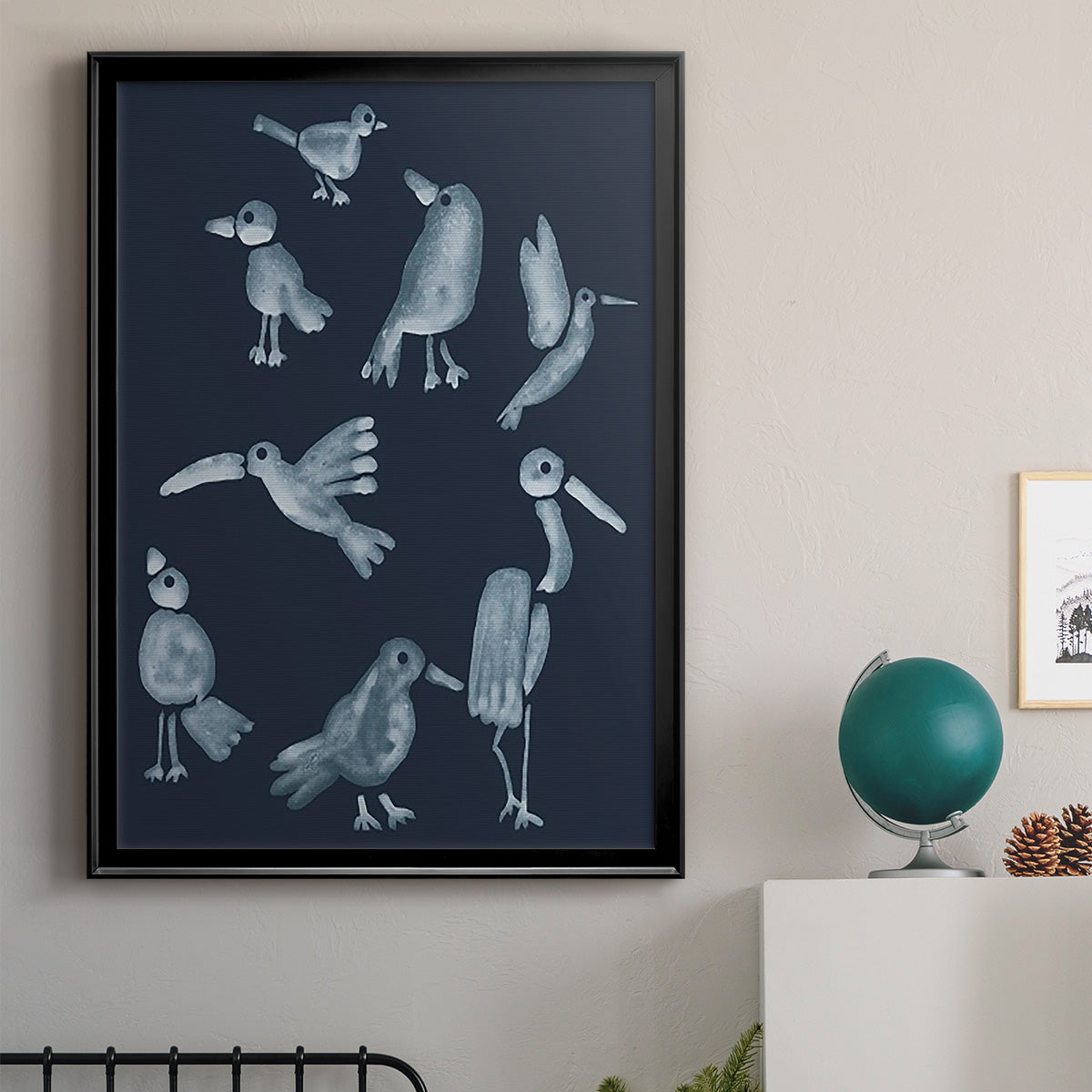 Flock II - Modern Framed Canvas Print