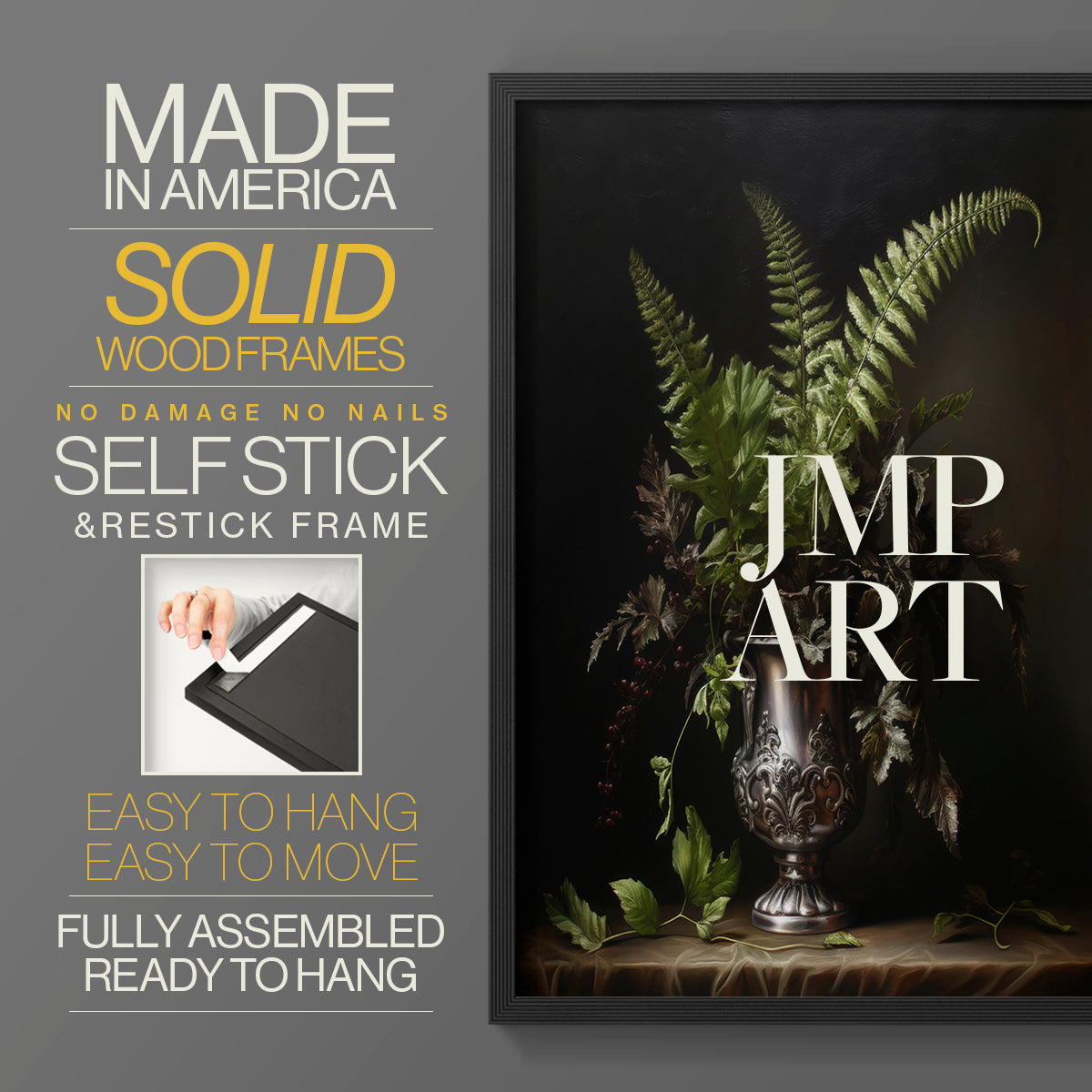 Floral Study Series LXXI - Restickable Framed Art Set