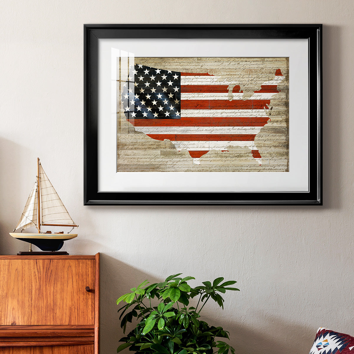 American Flag - Modern Framed Art Print