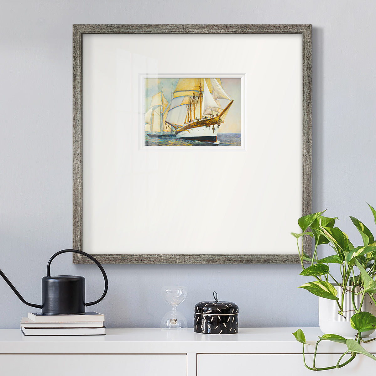 Golden Sail IV - Double Matboard Framed Print