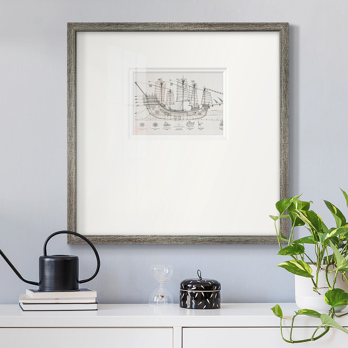 Frigate III - Double Matboard Framed Print