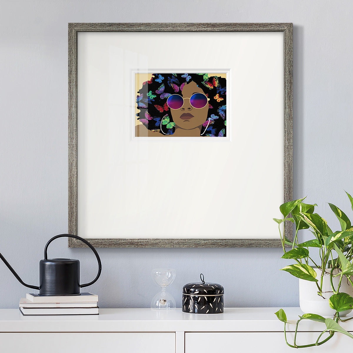 Butterfly Diva I - Double Matboard Framed Print