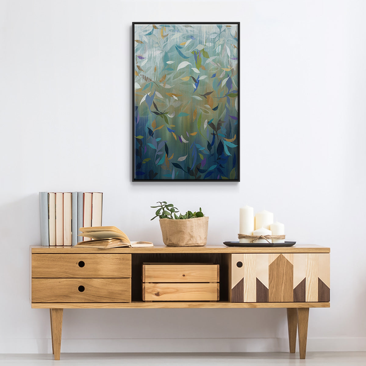 Falling Leaves - Floater Framed Canvas Print