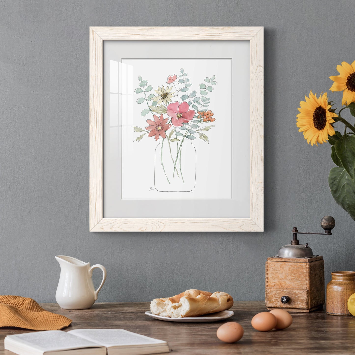 Whimsical Wildflowers II - Barnwood Framed Art Print