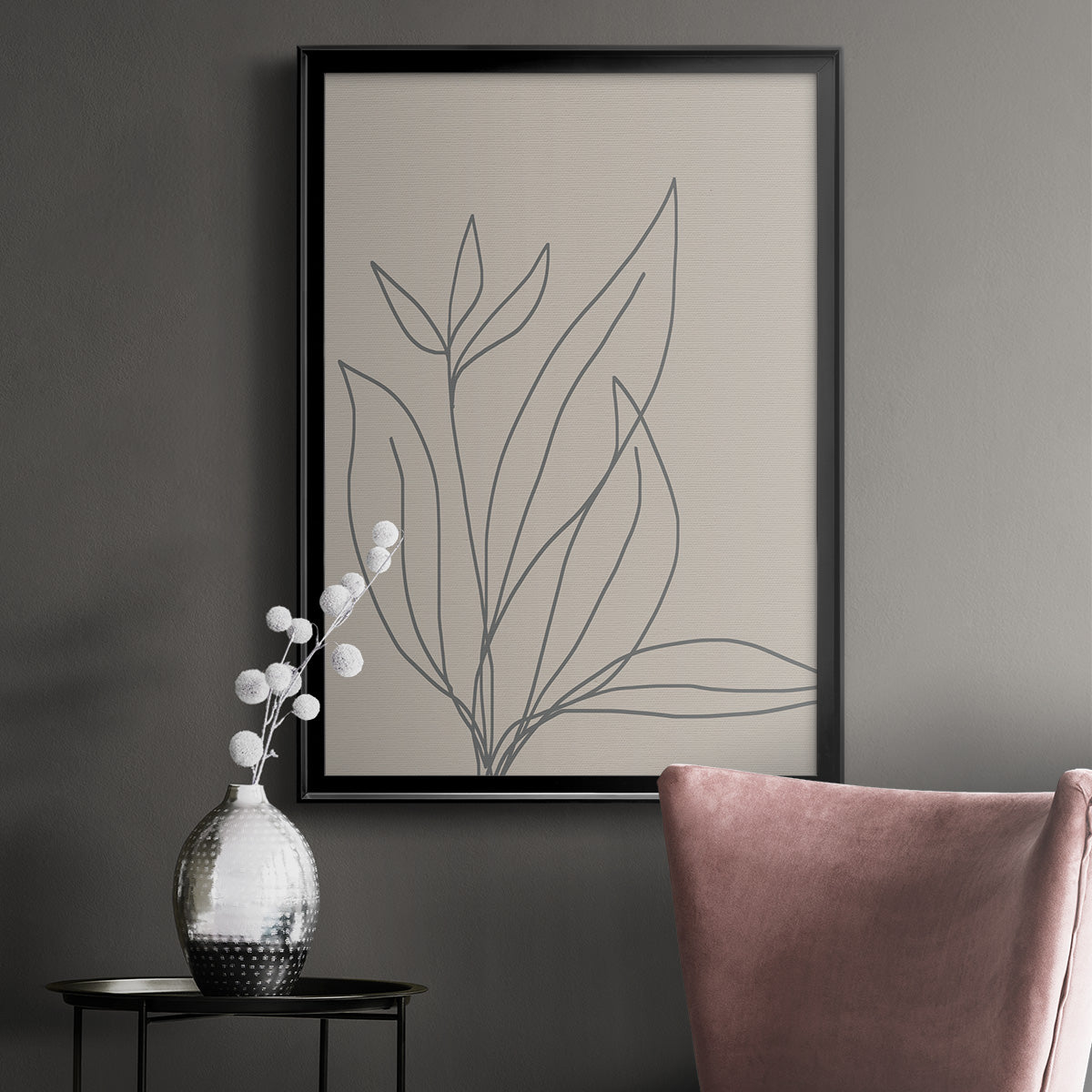 Neutral Lines I - Modern Framed Canvas Print