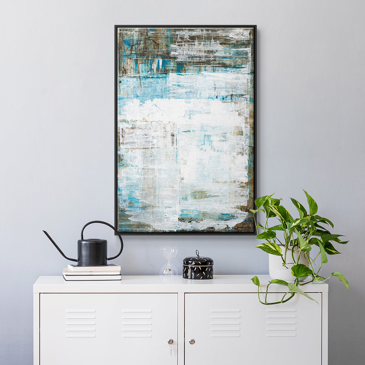 Beach Glass - Floater Framed Canvas Print