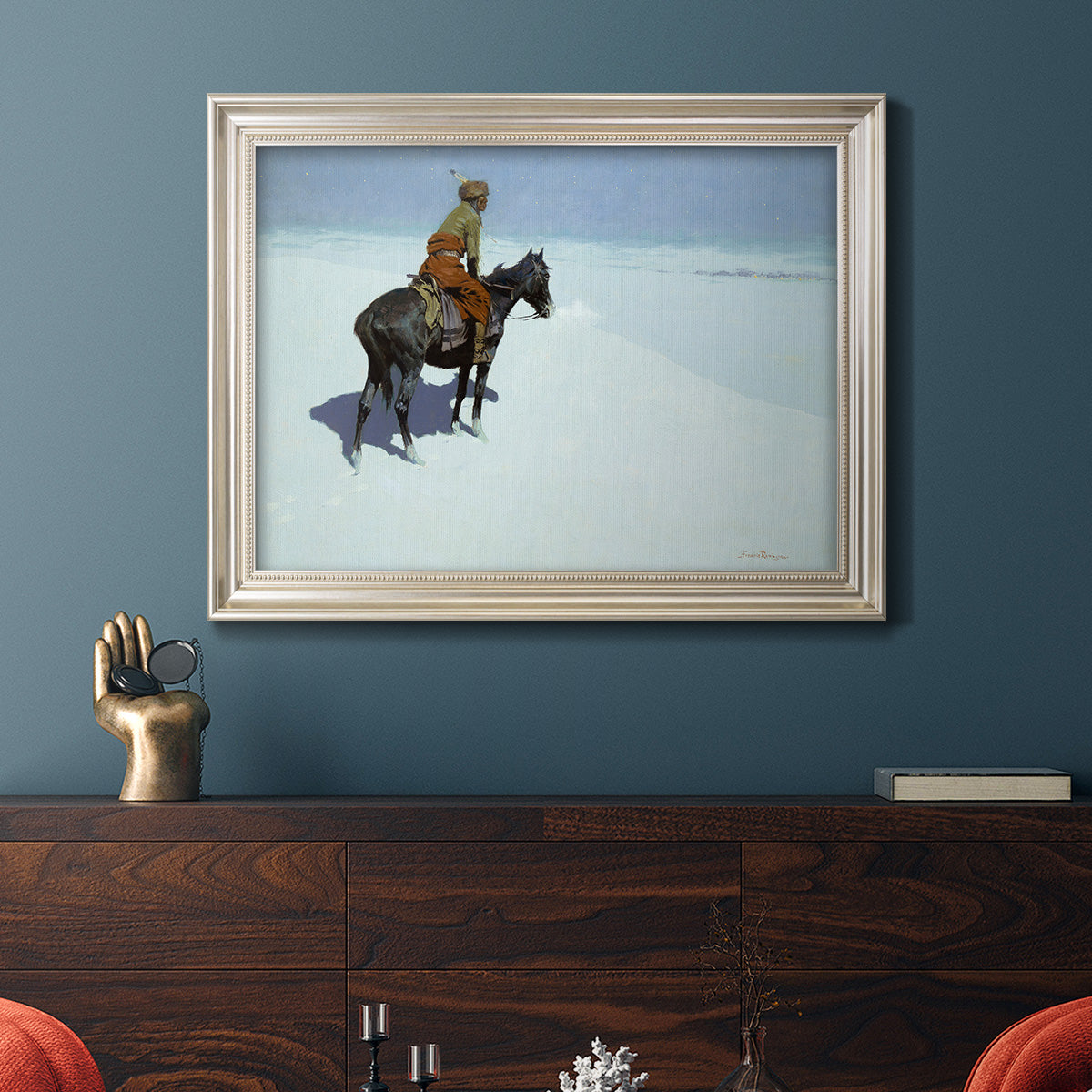 The Scout: Friends or Foes? - Ornate Framed Canvas Print