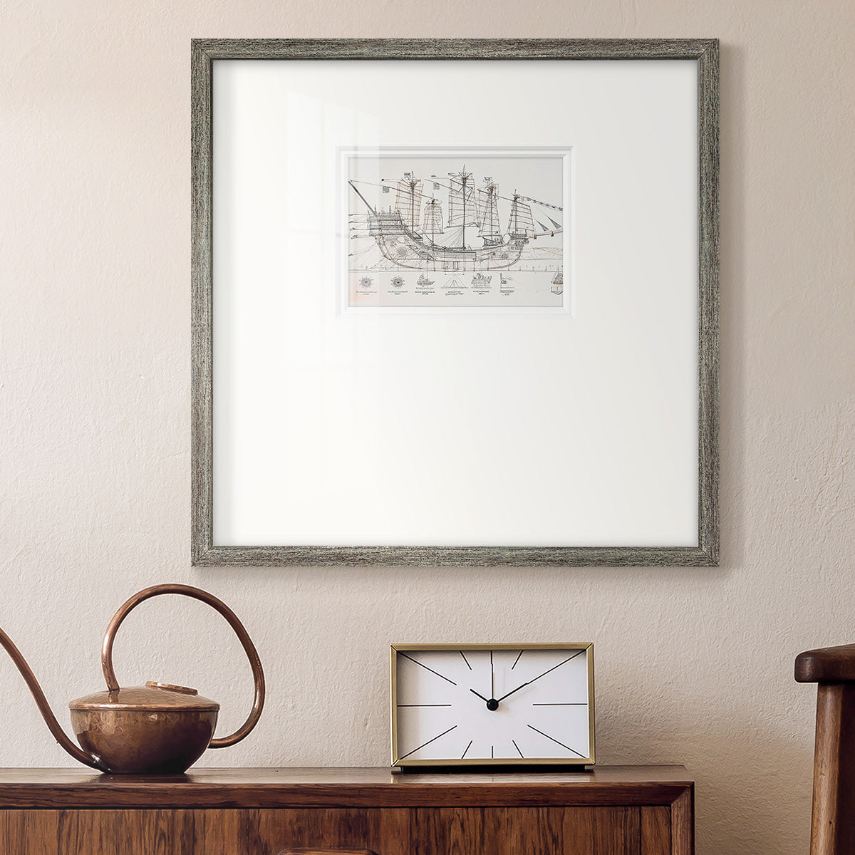 Frigate III - Double Matboard Framed Print