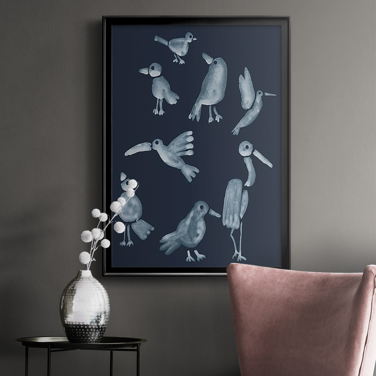 Flock II - Modern Framed Canvas Print