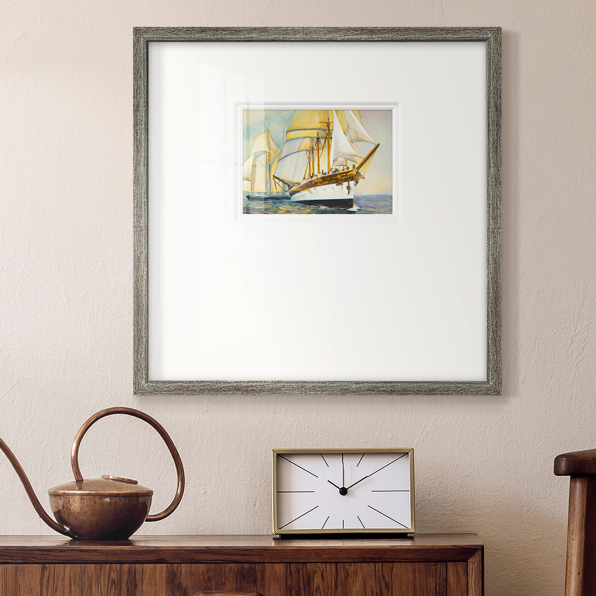 Golden Sail IV - Double Matboard Framed Print