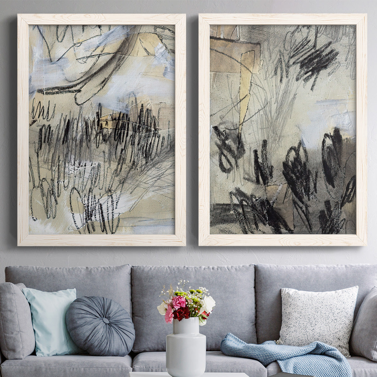 Masked Notes III - Barnwood Framed Canvas Set