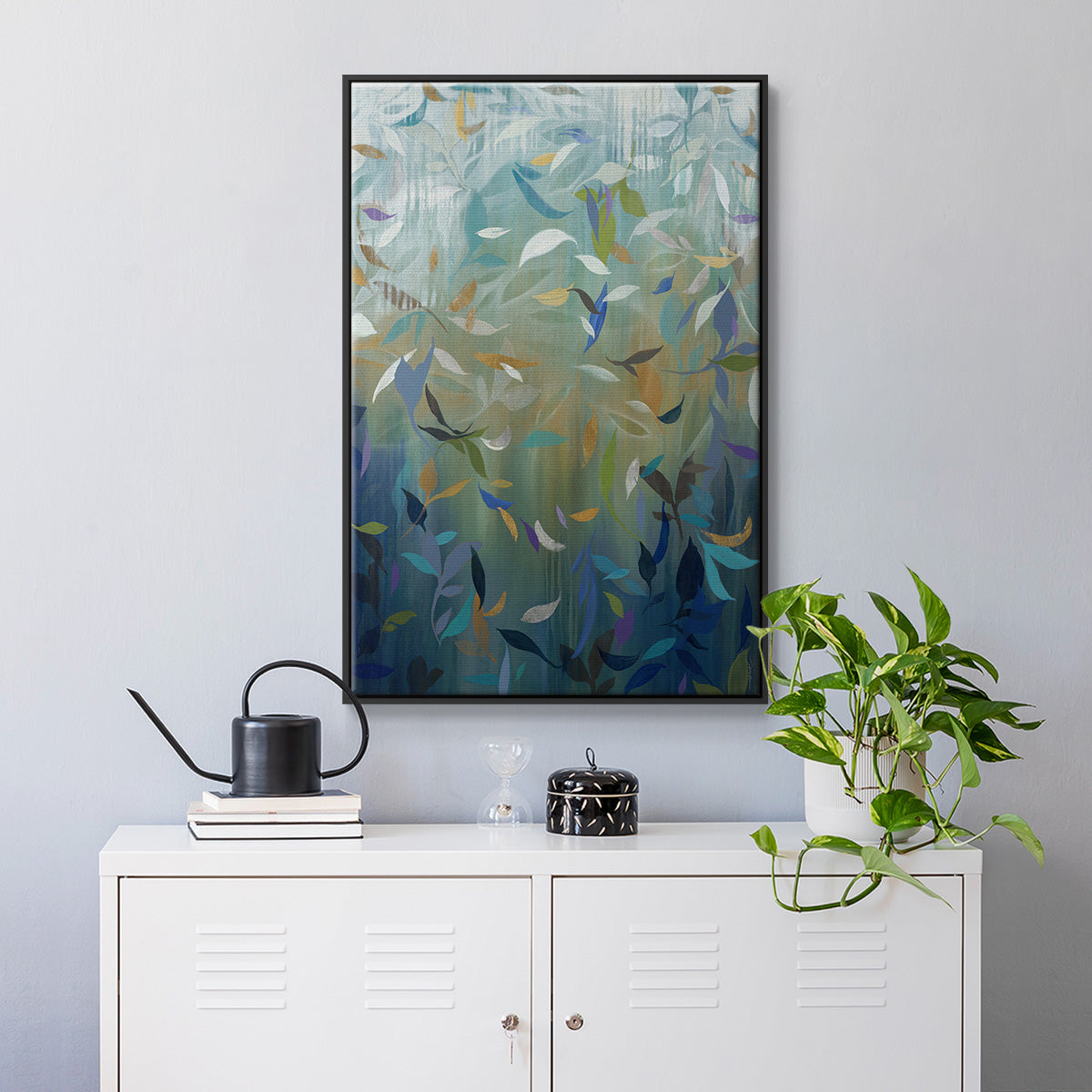 Falling Leaves - Floater Framed Canvas Print