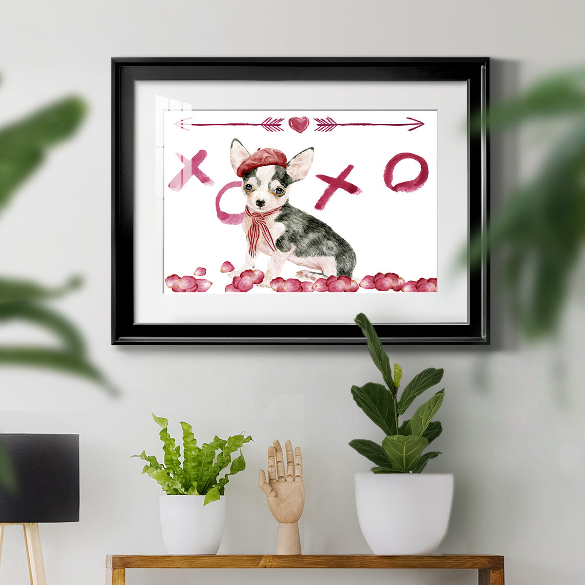 Puppy Valentine Collection A - Modern Framed Art Print