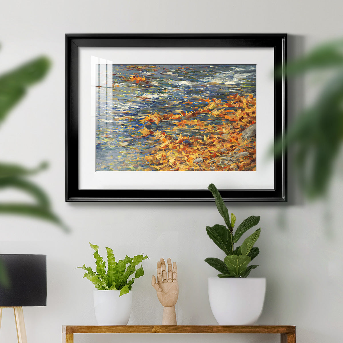 Autumn Creek - Modern Framed Art Print