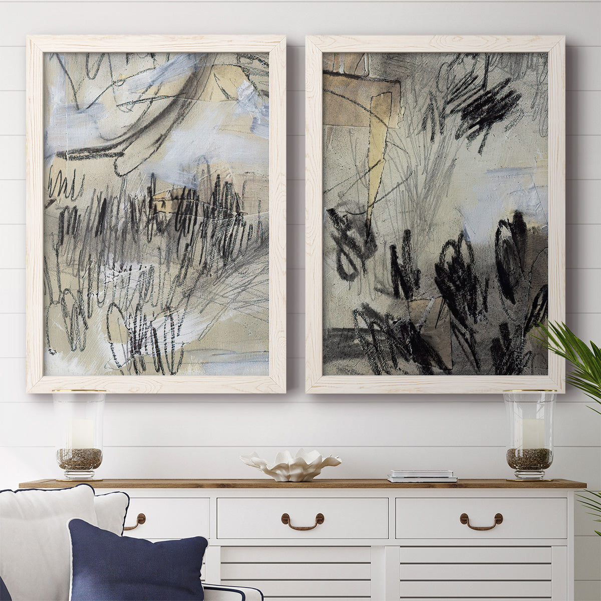 Masked Notes III - Barnwood Framed Canvas Set