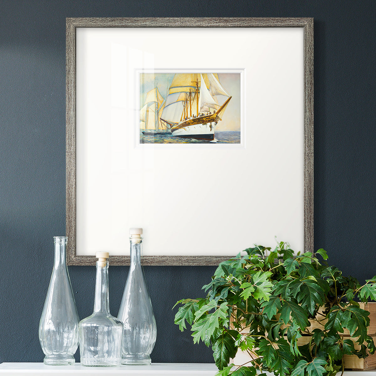 Golden Sail IV - Double Matboard Framed Print