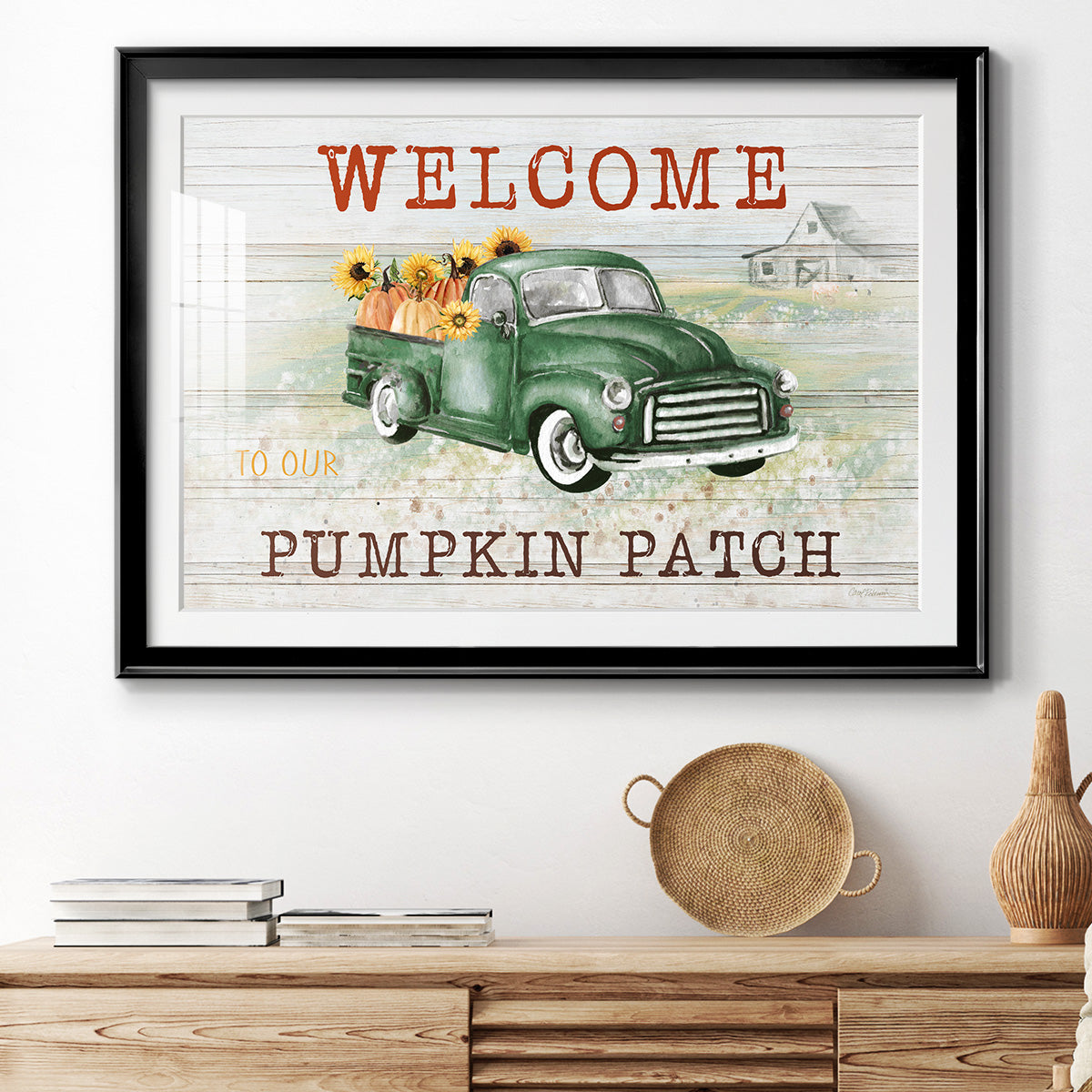 Pumpkin Patch - Modern Framed Art Print