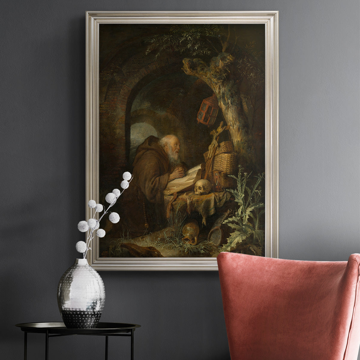 The Hermit, 1670 - Ornate Framed Canvas Print