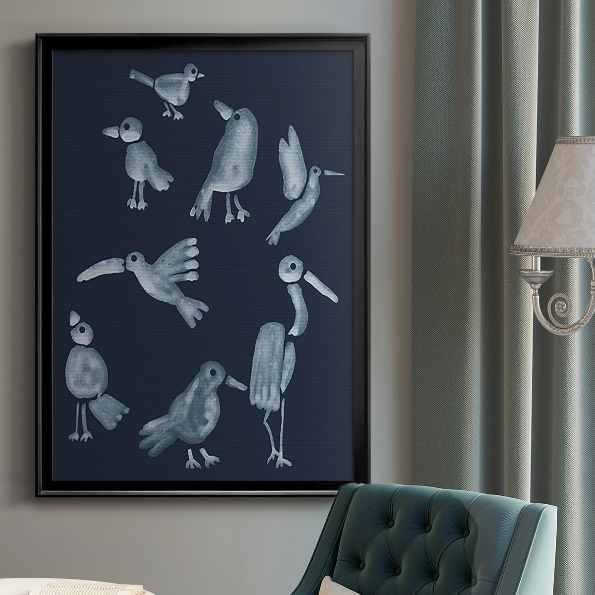 Flock II - Modern Framed Canvas Print