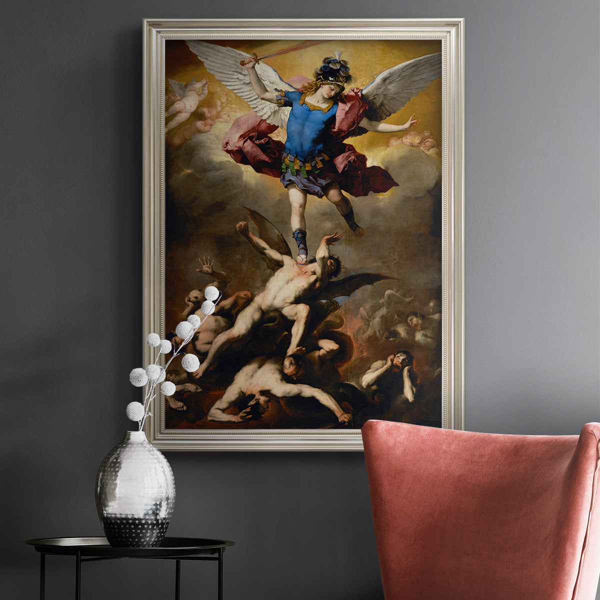 The Fall of the Rebel Angels - Ornate Framed Canvas Print