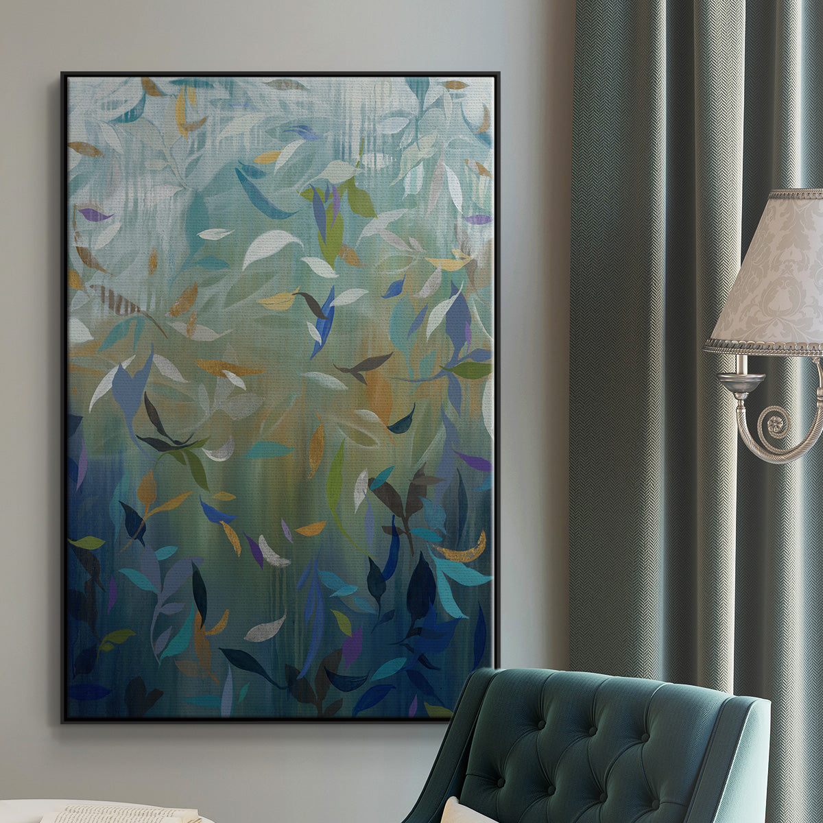 Falling Leaves - Floater Framed Canvas Print