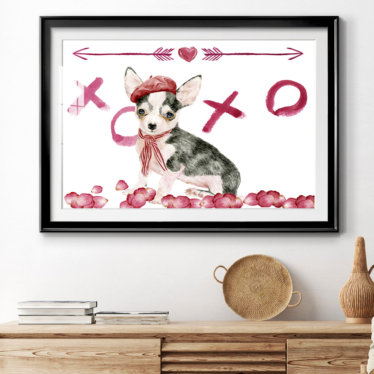 Puppy Valentine Collection A - Modern Framed Art Print