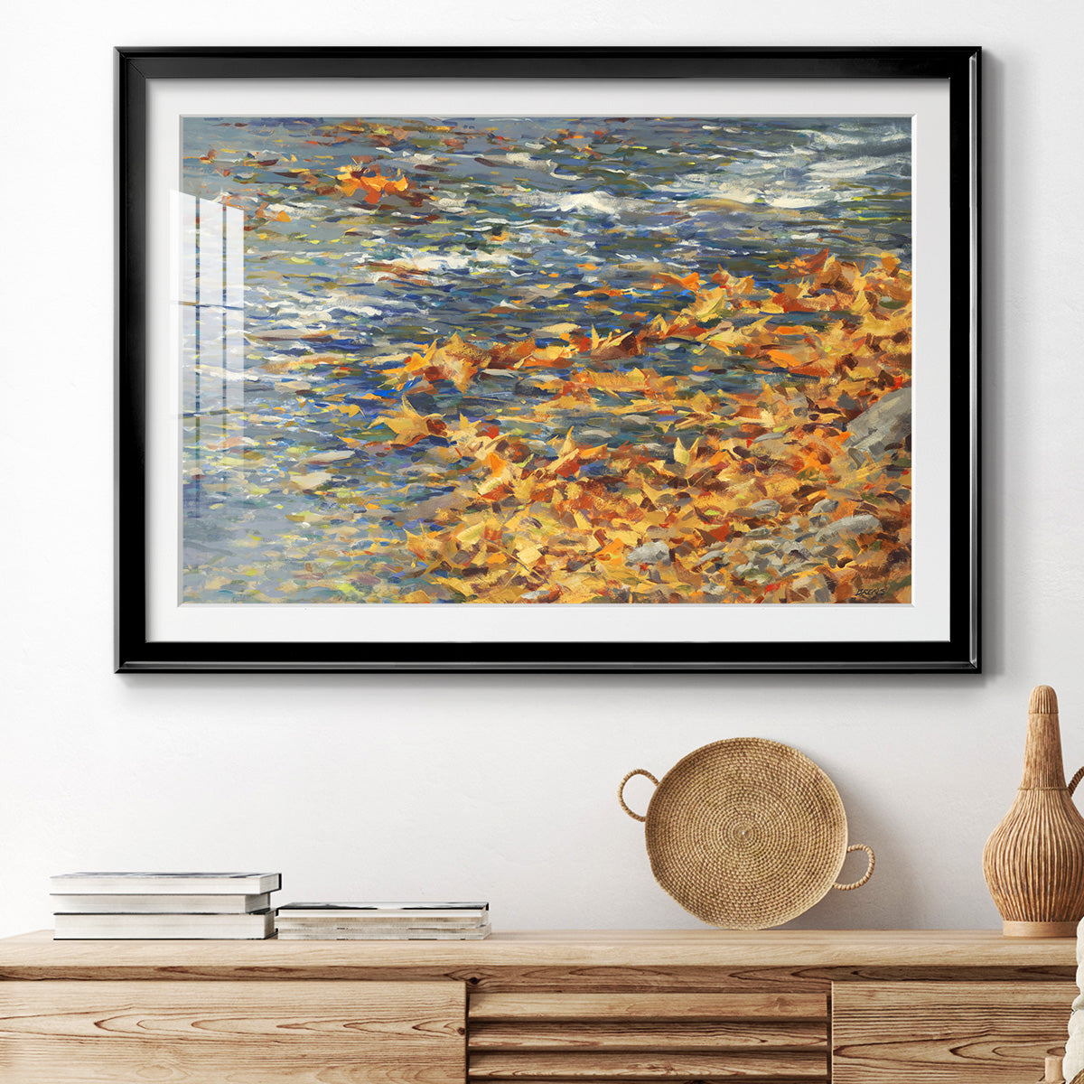 Autumn Creek - Modern Framed Art Print