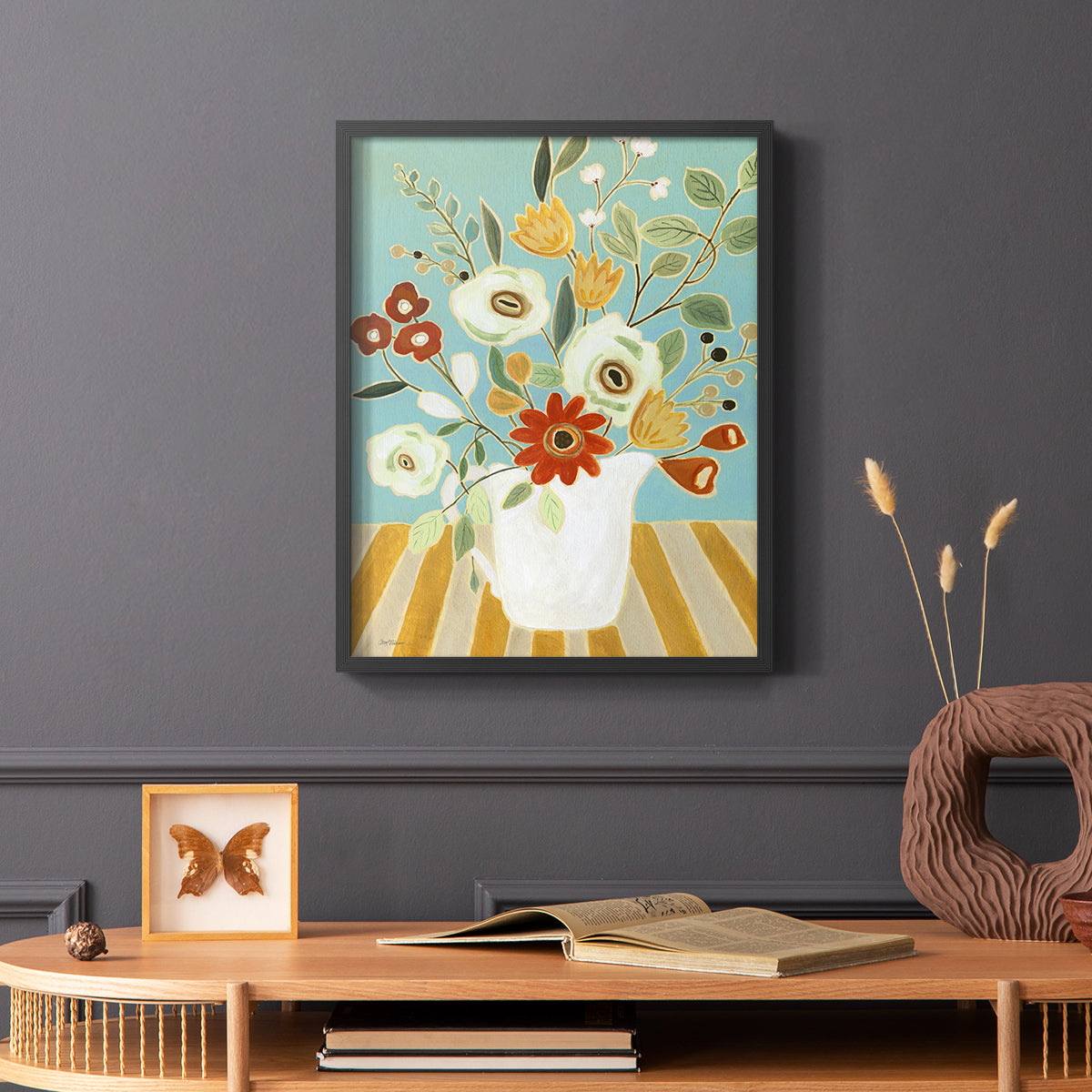 Joyful Blossoms I - Restickable Framed Art Print