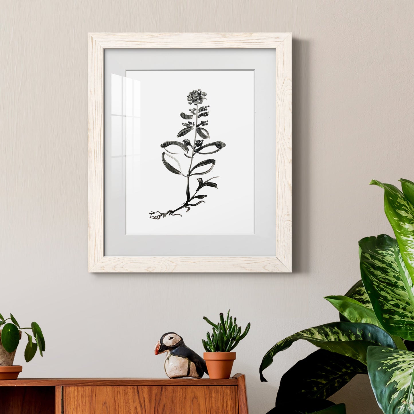 Inky Botanical III - Barnwood Framed Art Print