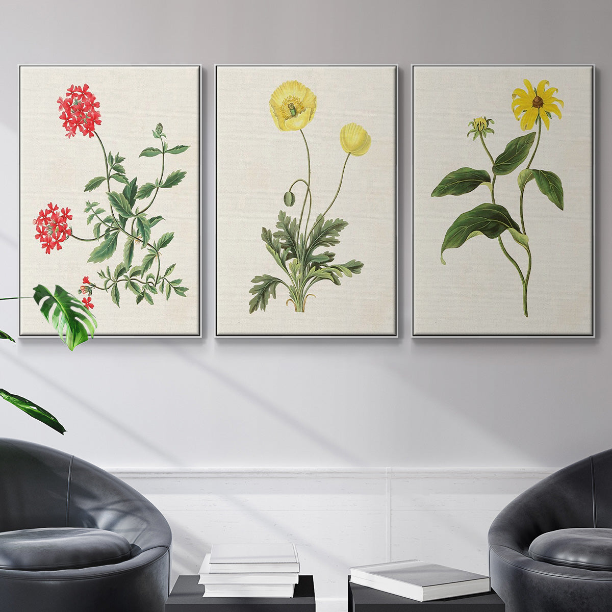Flowers of the Seasons X - Floater Framed Canvas Set