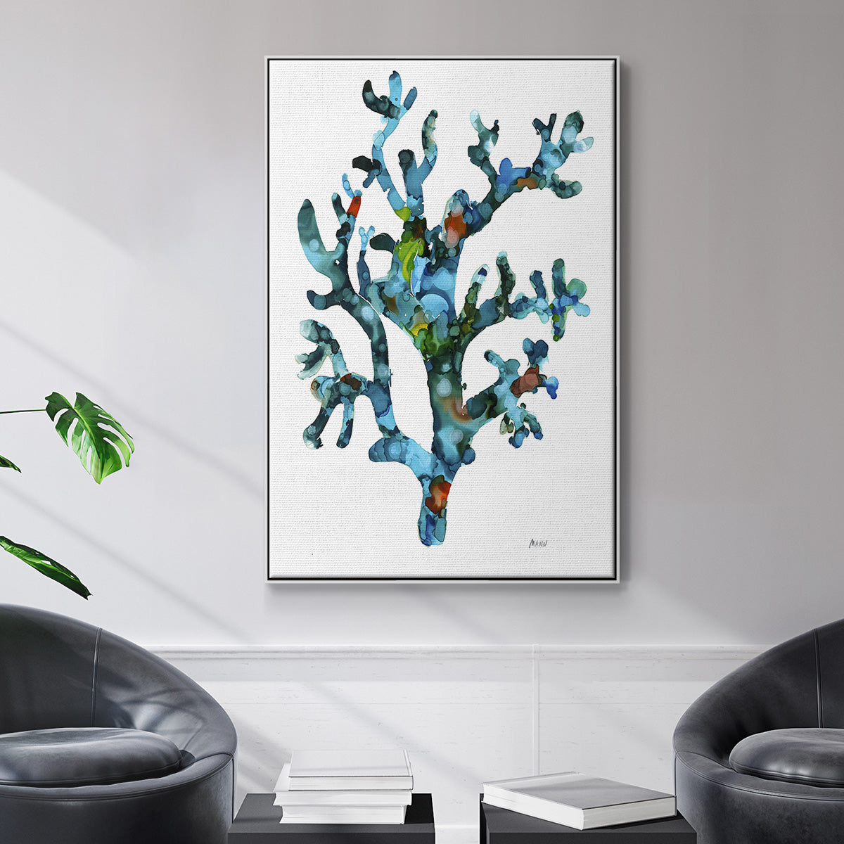 Sea Coral I - Floater Framed Canvas Print
