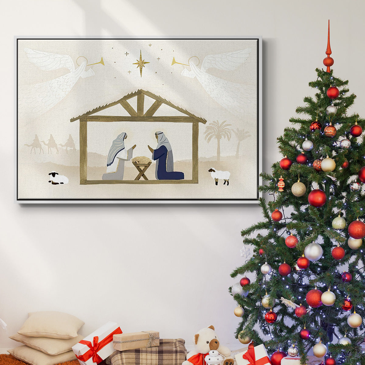Away in a Manger Collection A - Floater Framed Canvas Print