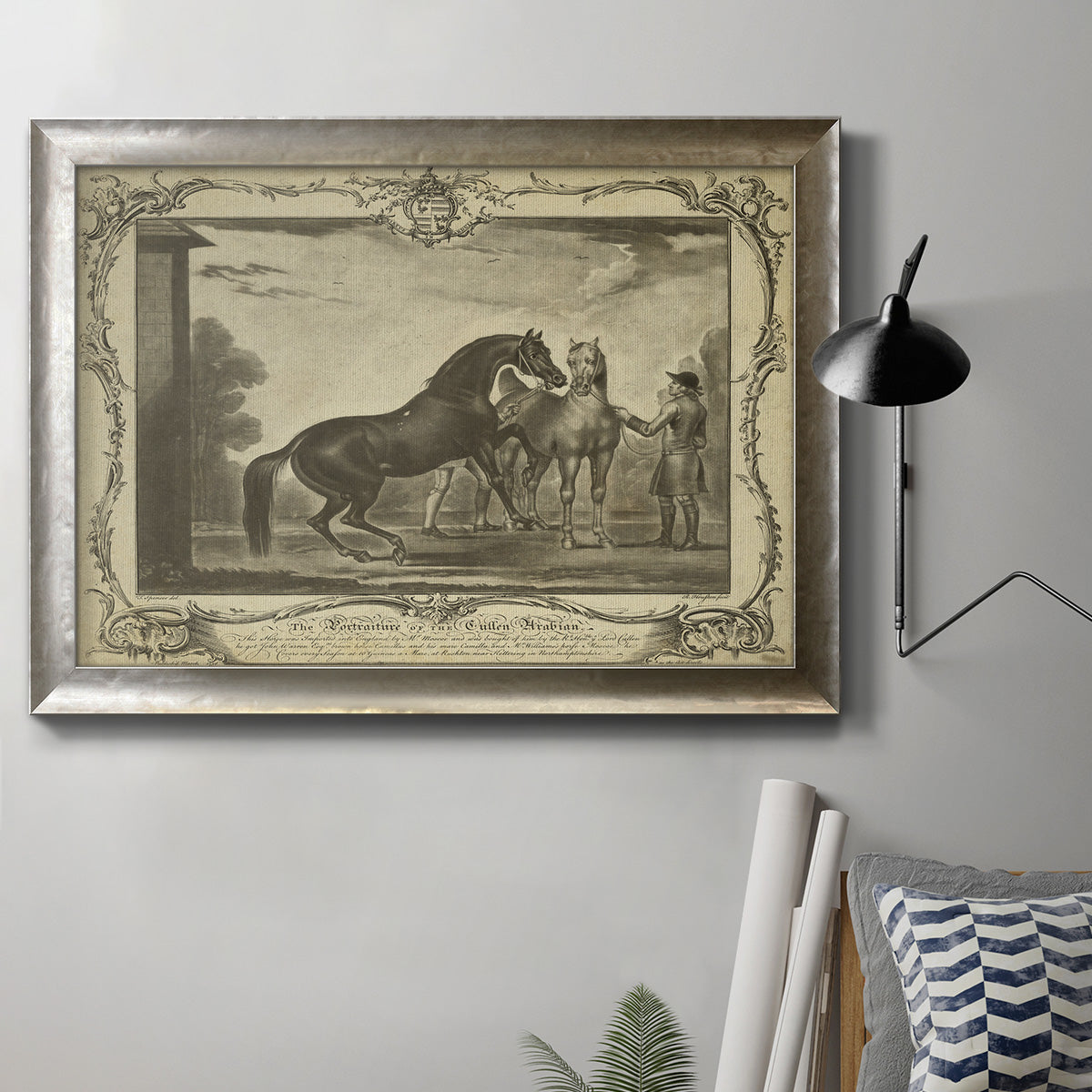 Distinguished Horses III - Ornate Framed Canvas Print