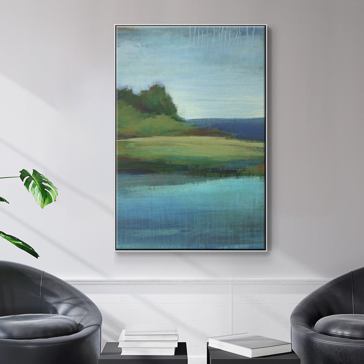 Silent Lakeside I - Floater Framed Canvas Print